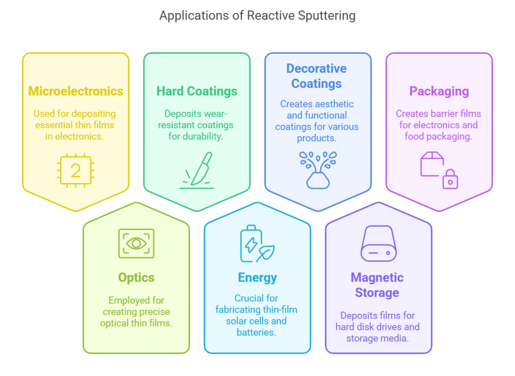 شکل 5. کاربردهای کندوپاش واکنشی
